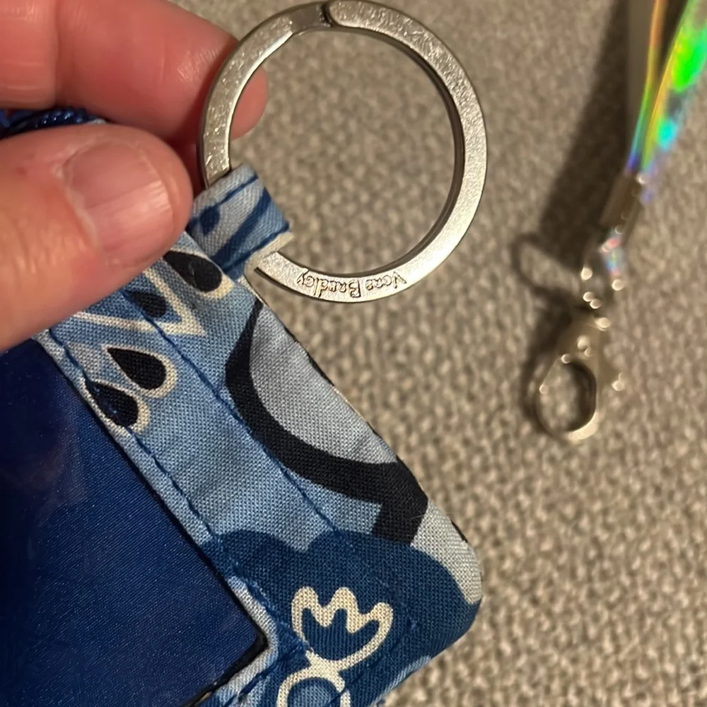 3/$30 Vera Bradley Card case blue burst and bonus wristlet strap